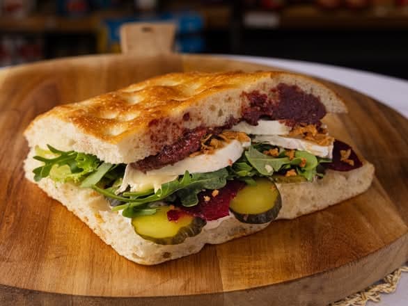 Mezze (Hummus) sandwich on Focabari bread